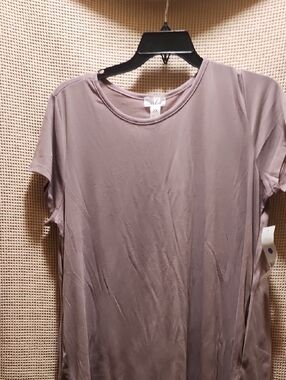 just be Mauve Short-Sleeve Midi Dress